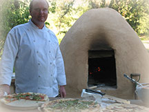 Chef Nick with Pizza Oven